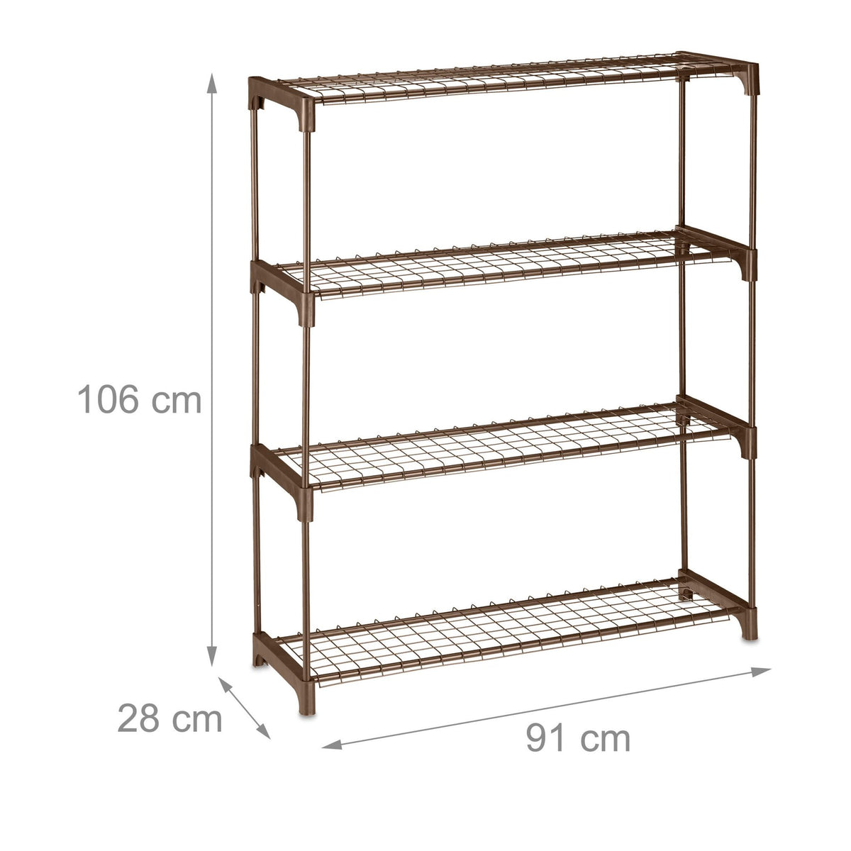 Flower stand in brown metal 4 shelves