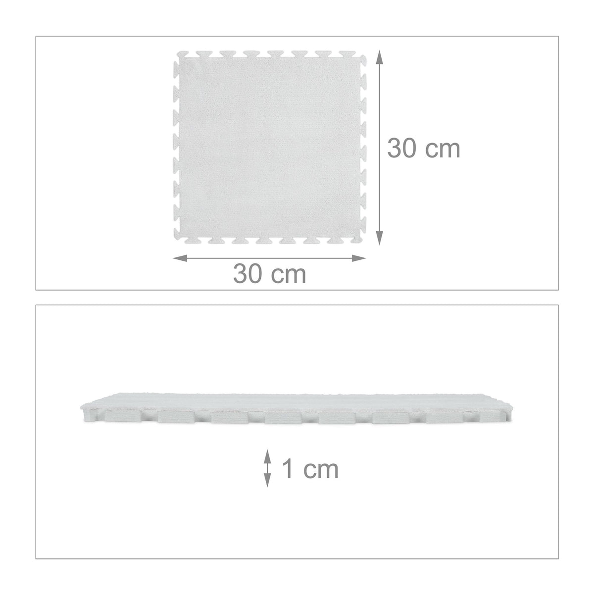 Fluffy puzzle mat in a set of 9