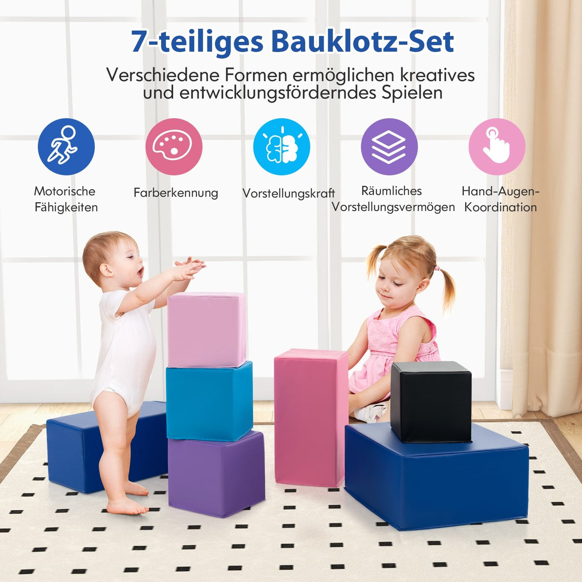 Foam Building Blocks Set – 7 Pcs, Soft & Durable