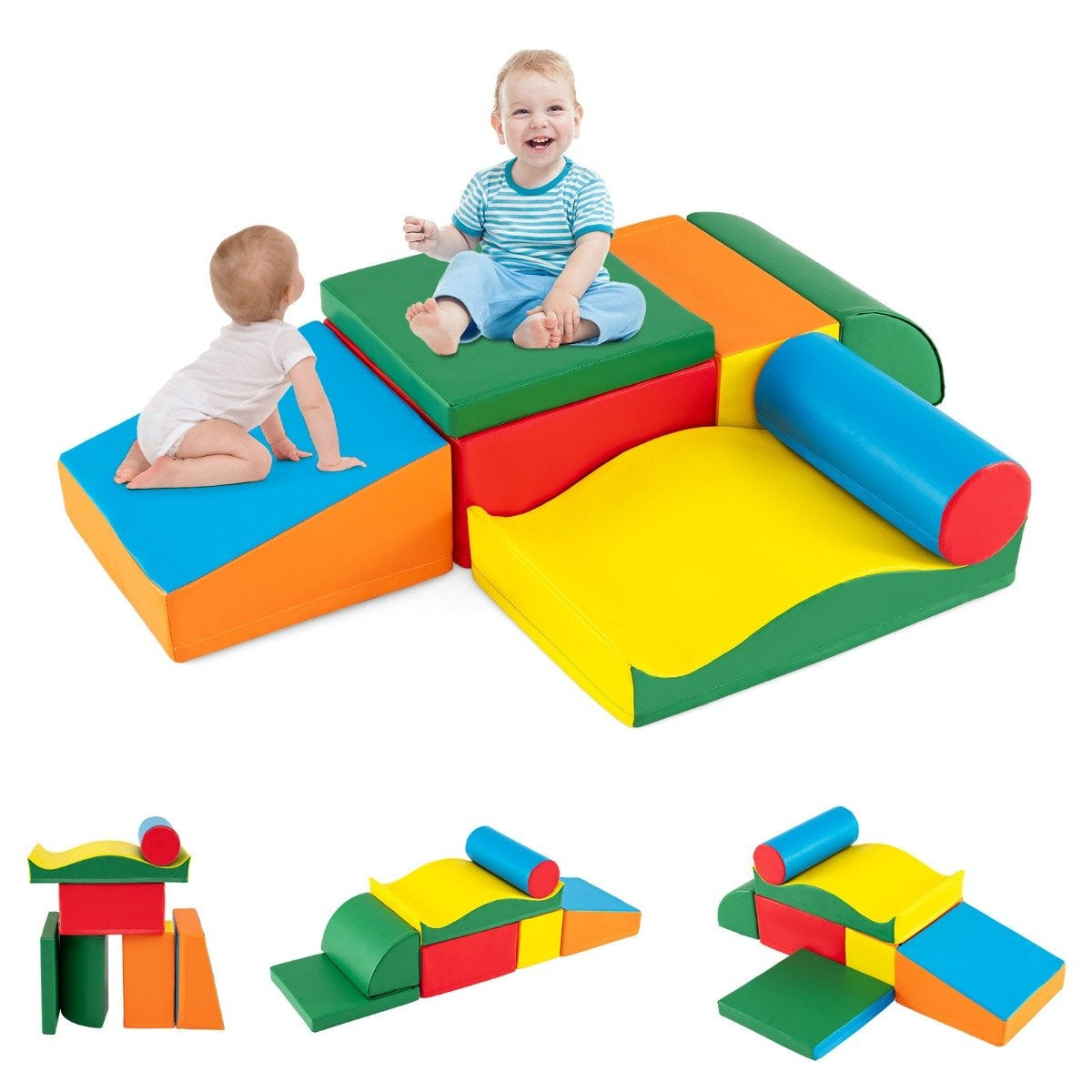 Foam Climbing Blocks Set, 7-Piece, Safe & Durable