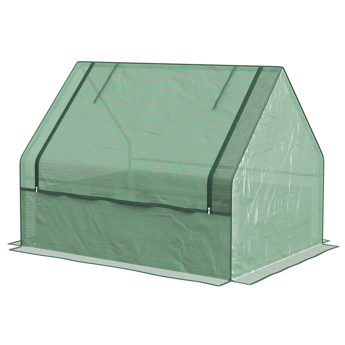 Foil Greenhouse Cold Frame Raised Bed Greenhouse With Rolling Window For Garden & Balcony Green 125 X 95 X 92 Cm