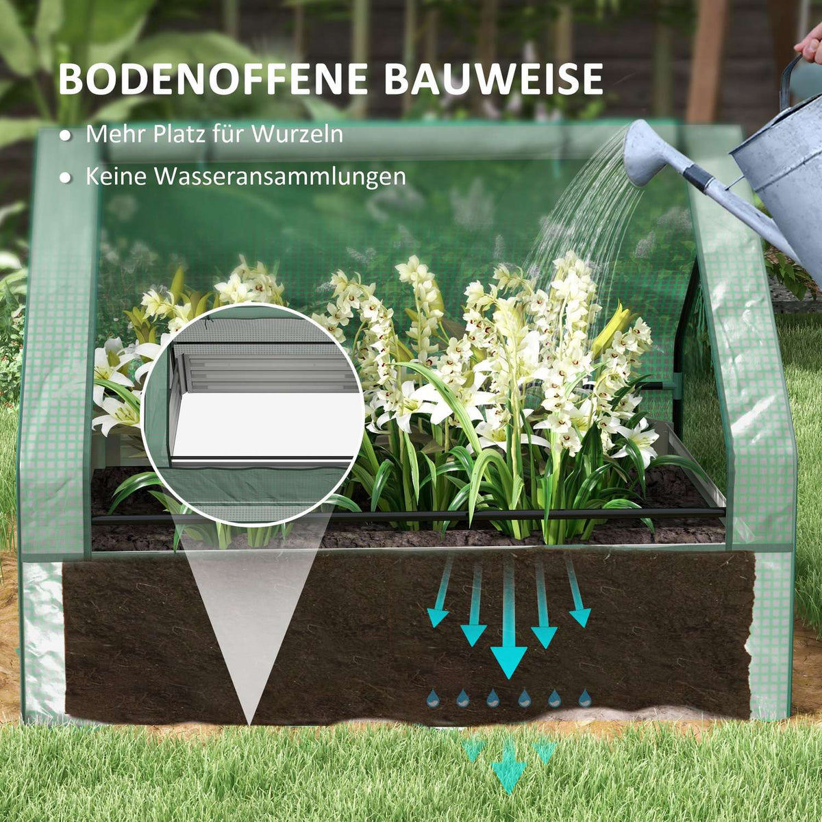 Foil Greenhouse Cold Frame Raised Bed Greenhouse With Rolling Window For Garden & Balcony Green 125 X 95 X 92 Cm