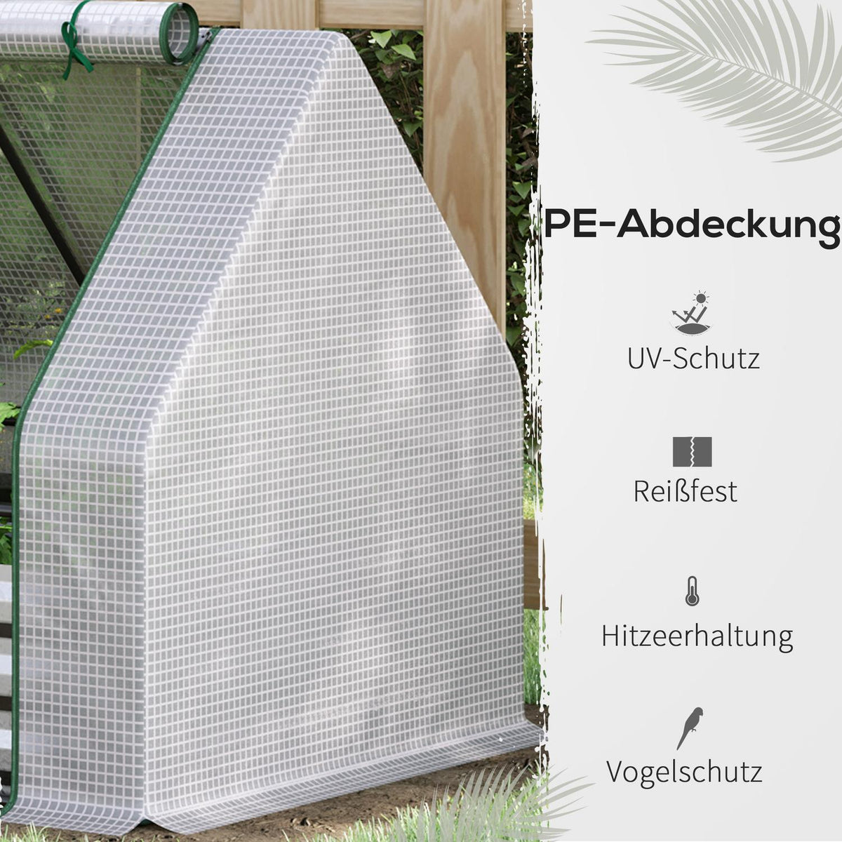 Foil Greenhouse Cold Frame With Roll-Up Door, Greenhouse In White, 127X95X92Cm, For Plant Cultivation