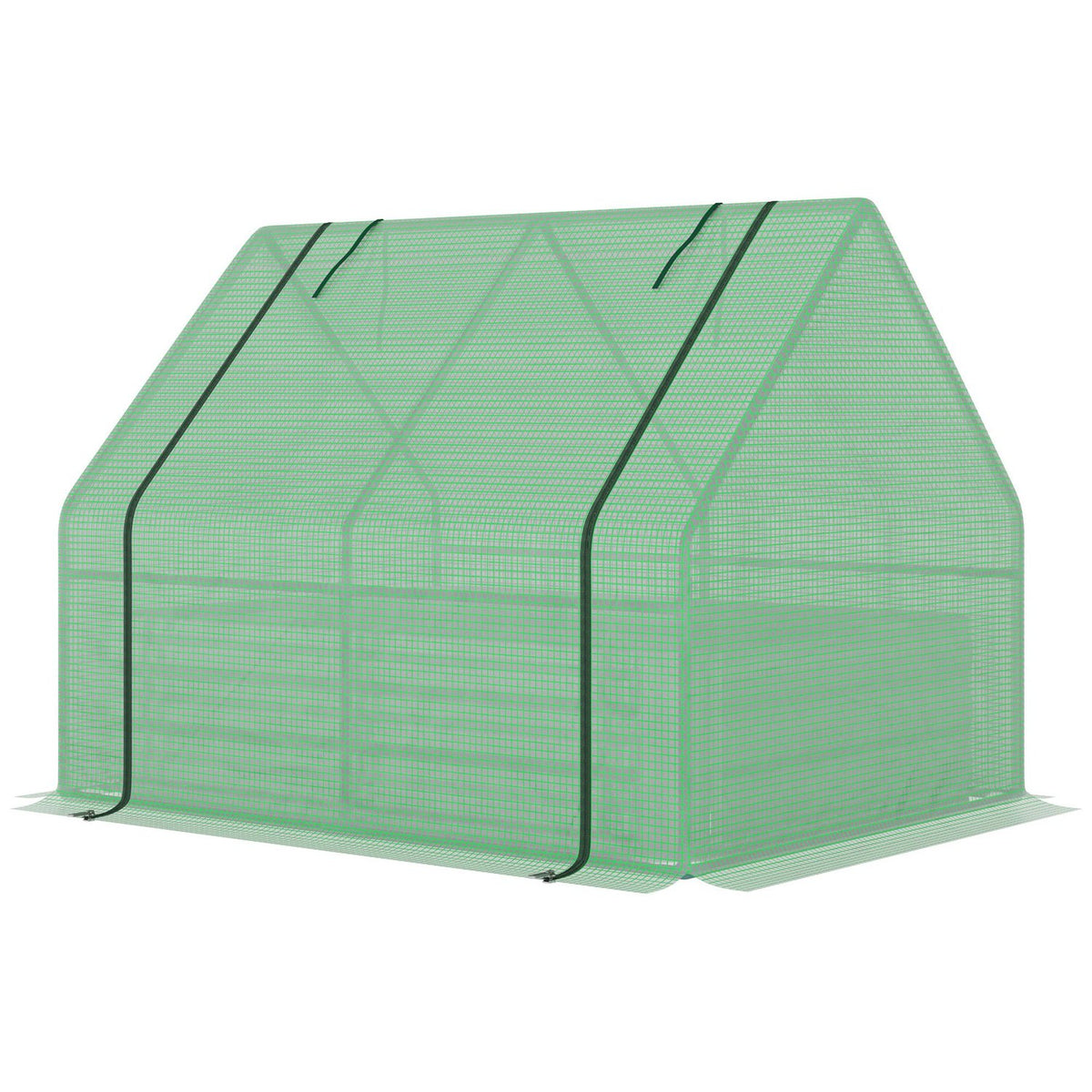 Foil Greenhouse Cold Frame With Roll-Up Door In Green, 127X95X92Cm, Ideal For Tomatoes And Plants