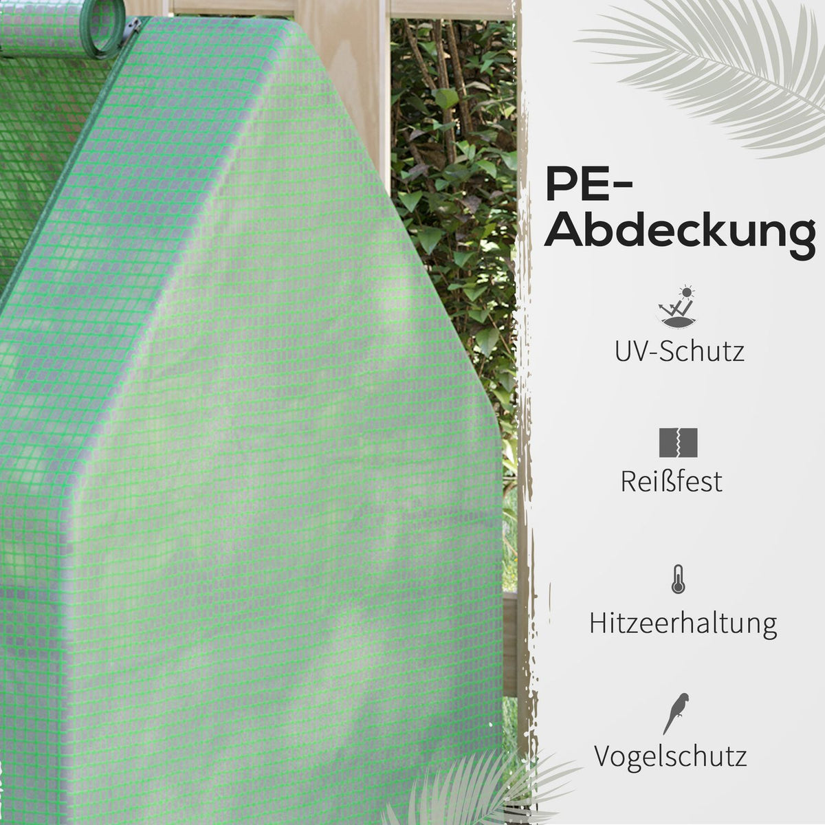 Foil Greenhouse Cold Frame With Roll-Up Door In Green, 127X95X92Cm, Ideal For Tomatoes And Plants
