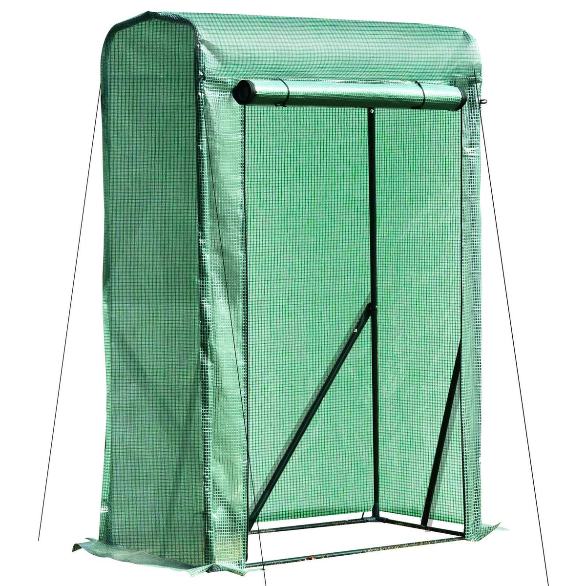 Foil Greenhouse Courtyard Balcony Mini Portable Metal Frame Warm Garden Shed Steel Pe Plastic Green 100 X 50 X 150 Cm