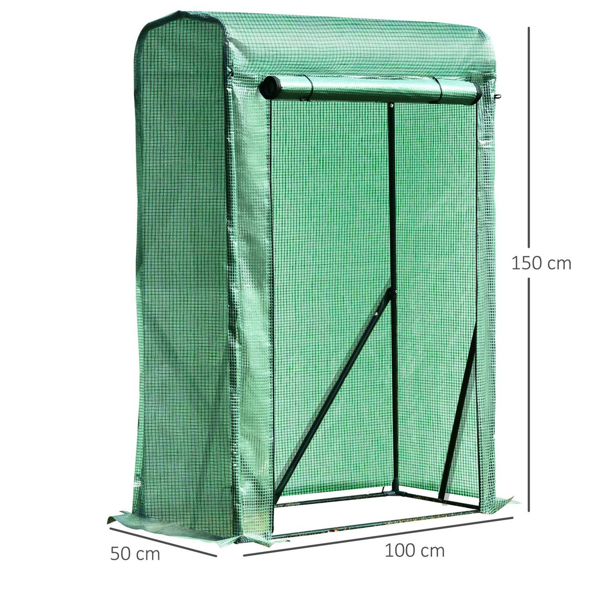 Foil Greenhouse Courtyard Balcony Mini Portable Metal Frame Warm Garden Shed Steel Pe Plastic Green 100 X 50 X 150 Cm
