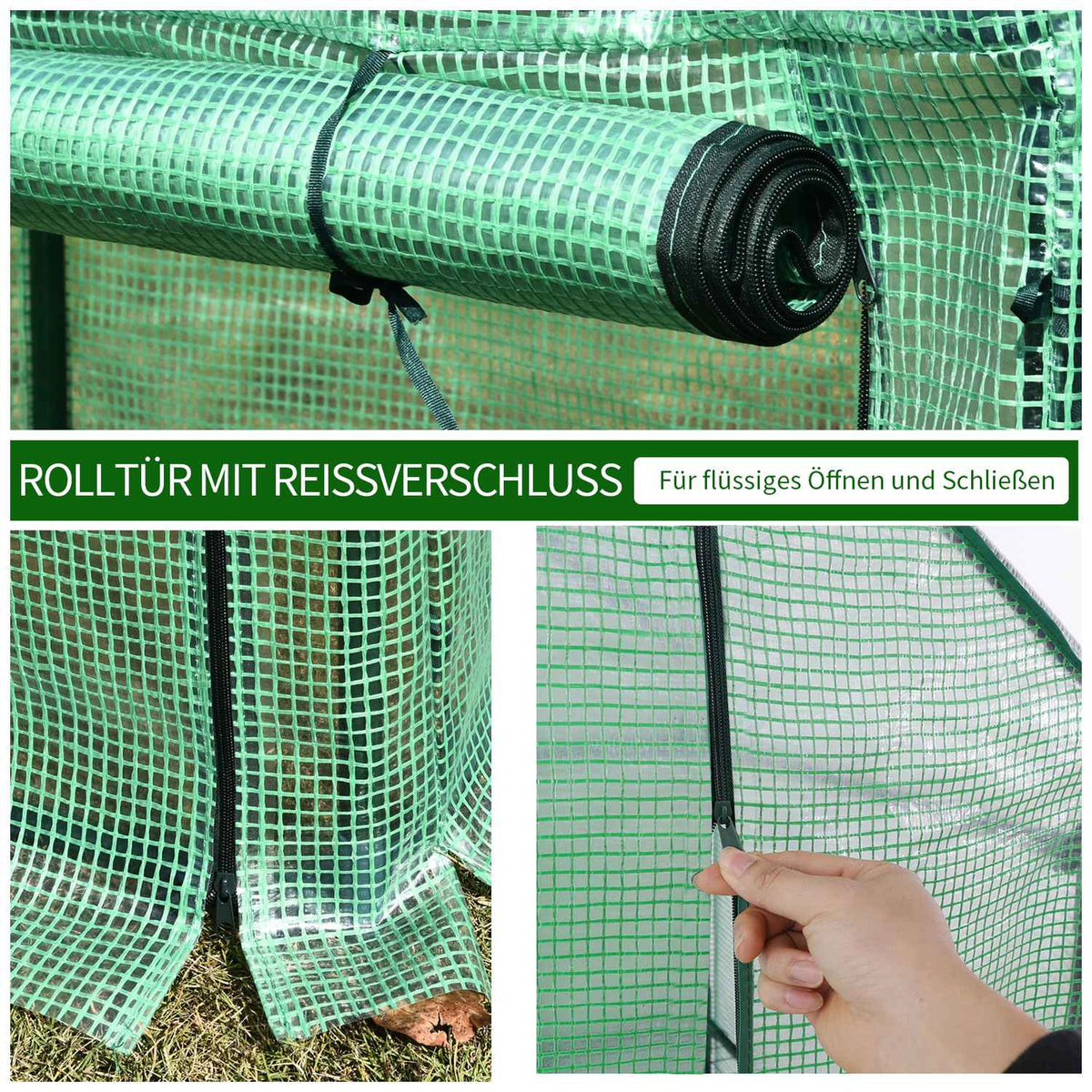 Foil Greenhouse Courtyard Balcony Mini Portable Metal Frame Warm Garden Shed Steel Pe Plastic Green 100 X 50 X 150 Cm
