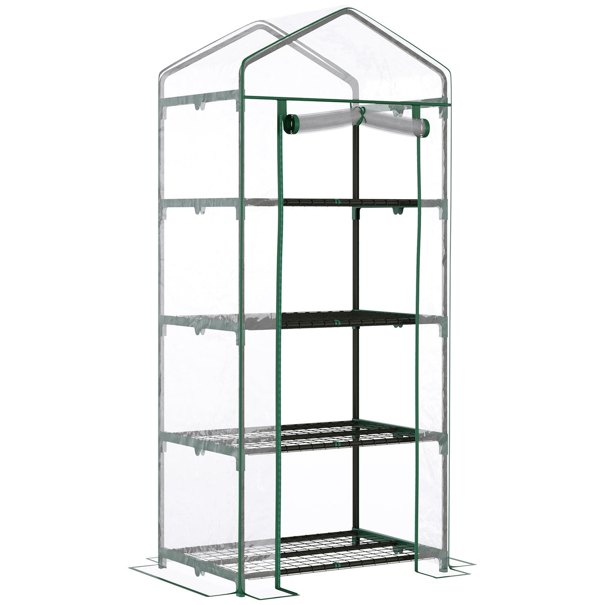 Foil Greenhouse For Tomatoes, 4 Shelves, Cold Frame, Green, 70X50X160Cm