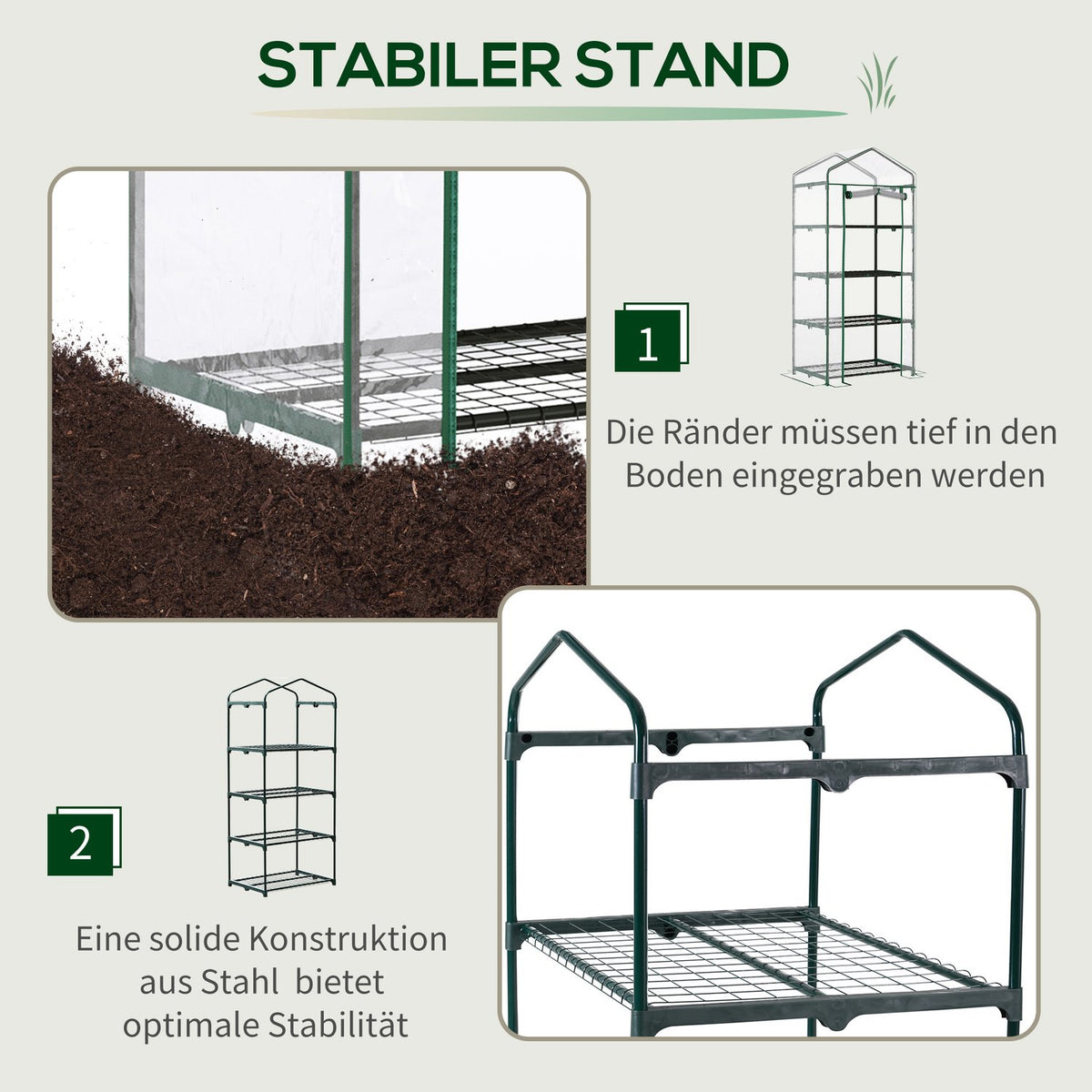 Foil Greenhouse For Tomatoes, 4 Shelves, Cold Frame, Green, 70X50X160Cm