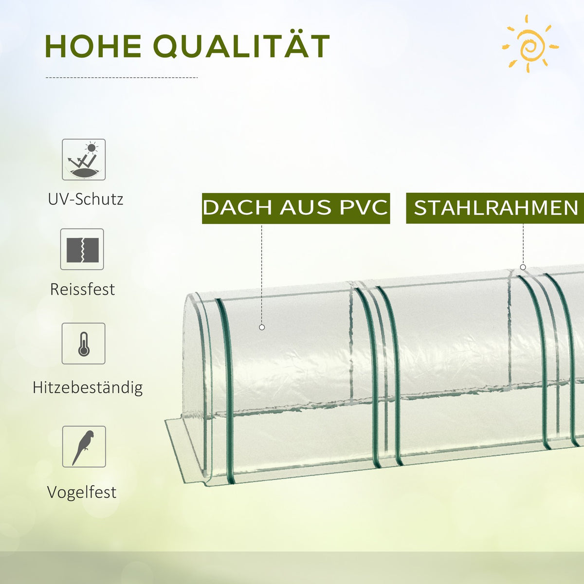 Foil Greenhouse, Greenhouse, Greenhouse With Door, Cold Frame, Plant House, Plant Cultivation, Foil, Steel, Transparent, 295 X 100 X 80 Cm