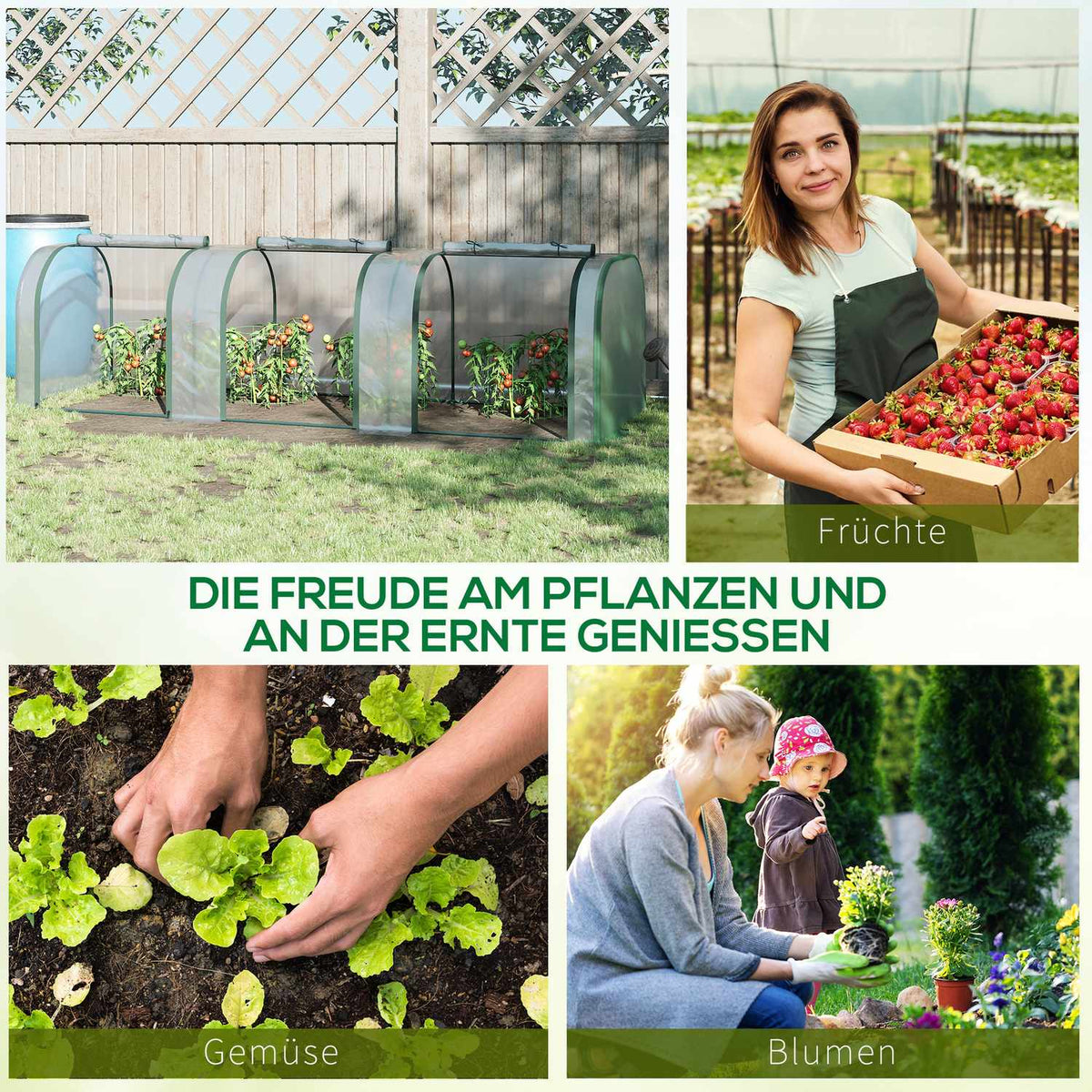 Foil Greenhouse, Greenhouse, Greenhouse With Door, Cold Frame, Plant House, Plant Cultivation, Foil, Steel, Transparent, 295 X 100 X 80 Cm