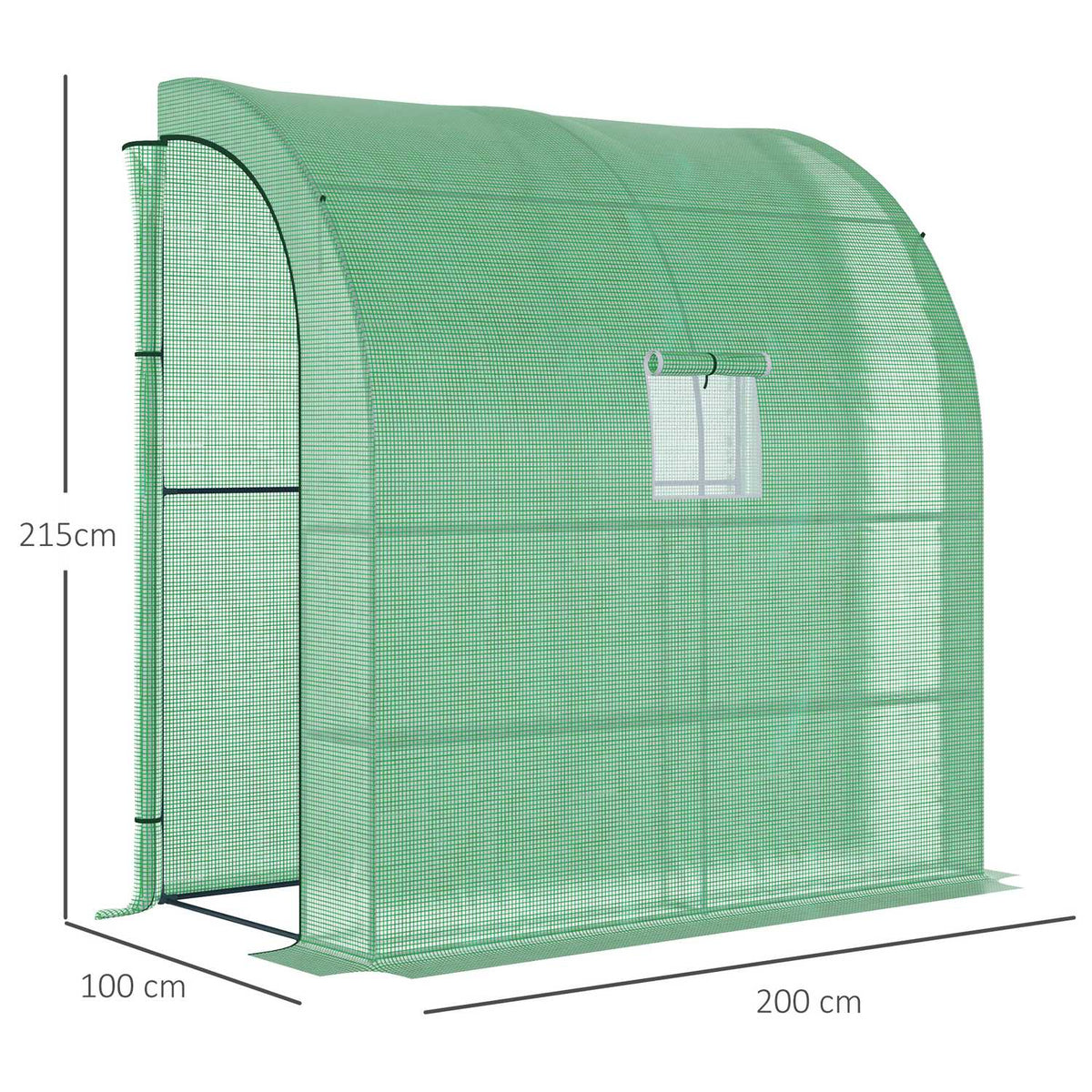 Foil Greenhouse Greenhouse With 2 Doors Plant Raising Uv Protection Steel Pe Green 200 X 100 X 215 Cm