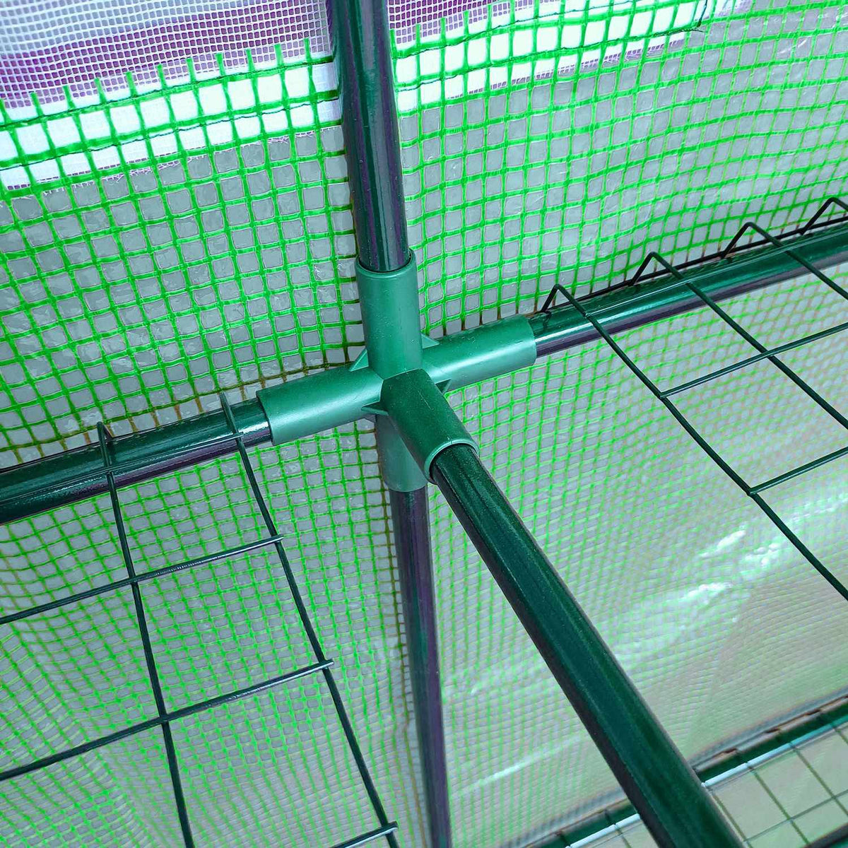 Foil Greenhouse Greenhouse With 2 Doors Plant Raising Uv Protection Steel Pe Green 200 X 100 X 215 Cm