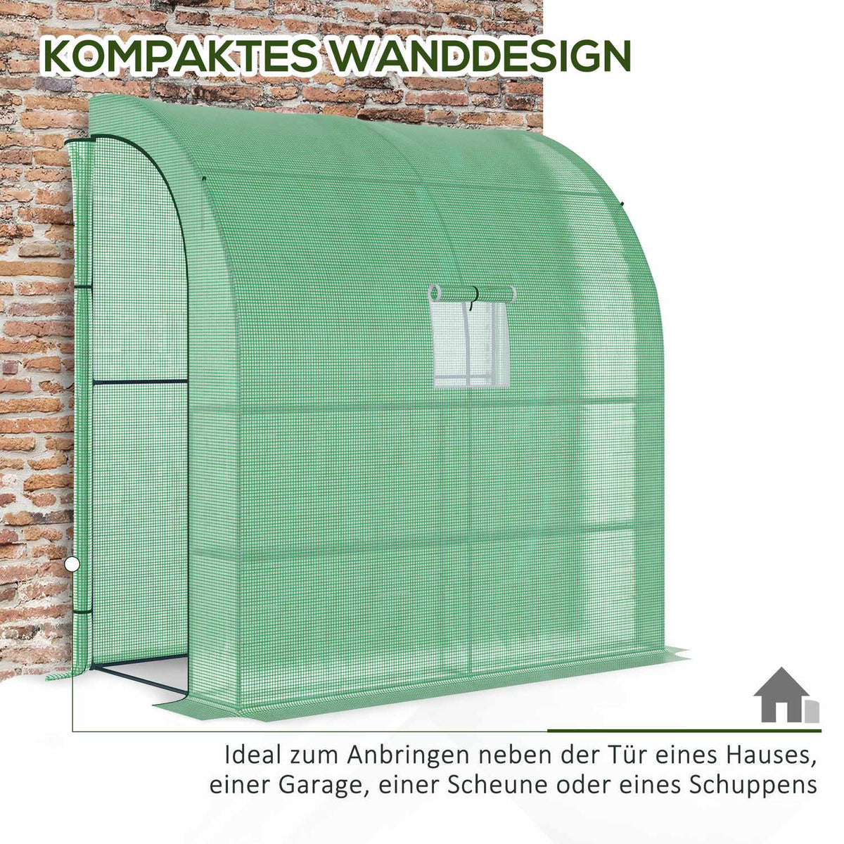 Foil Greenhouse Greenhouse With 2 Doors Plant Raising Uv Protection Steel Pe Green 200 X 100 X 215 Cm
