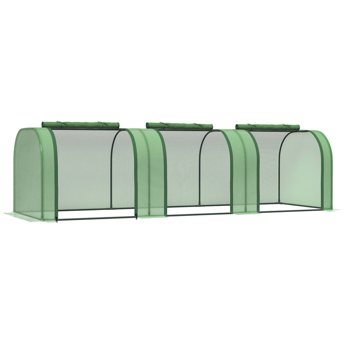 Foil Greenhouse Greenhouse With Door Cold Frame Plant House Plant Rearing Foil Steel Pe Green 295 X 100 X 80 Cm