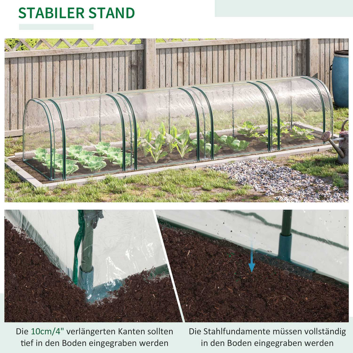 Foil Greenhouse Greenhouse With Door Cold Frame Plant Raising Plant House Foil Steel Pvc Transparent 395 X 100 X 80 Cm