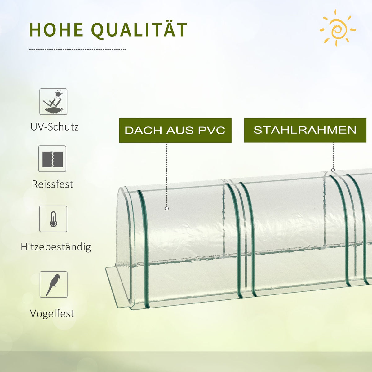 Foil Greenhouse Greenhouse With Door Cold Frame Plant Raising Plant House Foil Steel Pvc Transparent 395 X 100 X 80 Cm