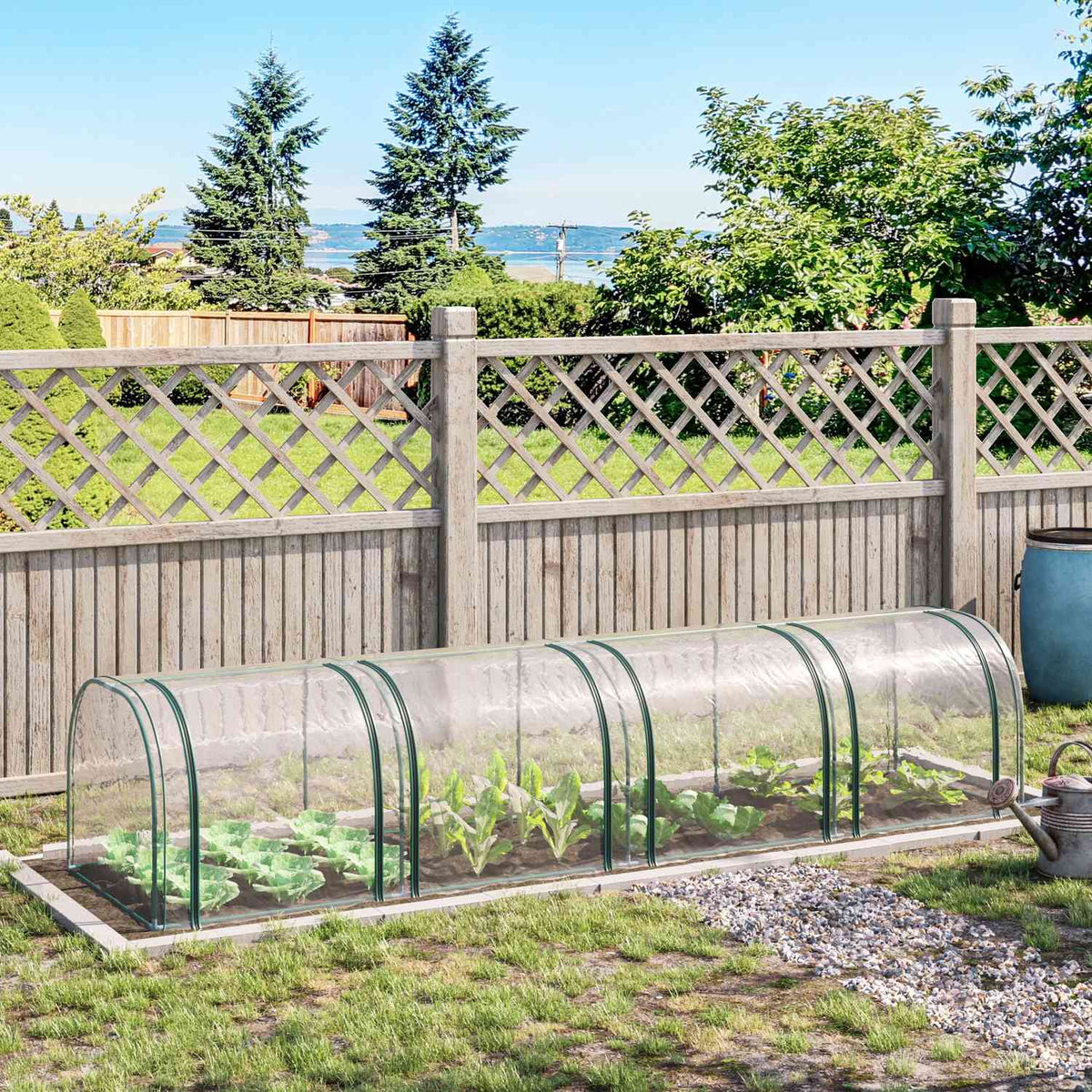 Foil Greenhouse Greenhouse With Door Cold Frame Plant Raising Plant House Foil Steel Pvc Transparent 395 X 100 X 80 Cm