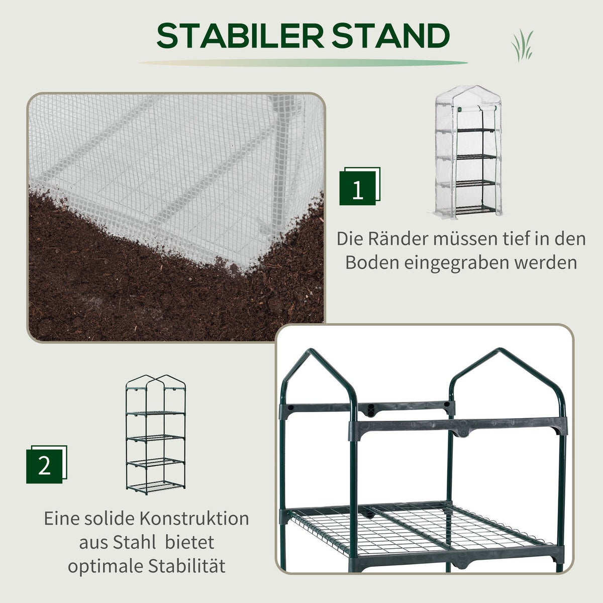 Foil Greenhouse In White, 4 Shelves, Tomato House, 70X50X160Cm