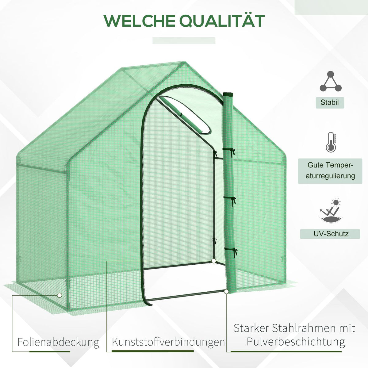 Foil Greenhouse Tomato Greenhouse Cold Frame With Window And Door Green Steel Pvc Plastic 180 X 100 X 168 Cm