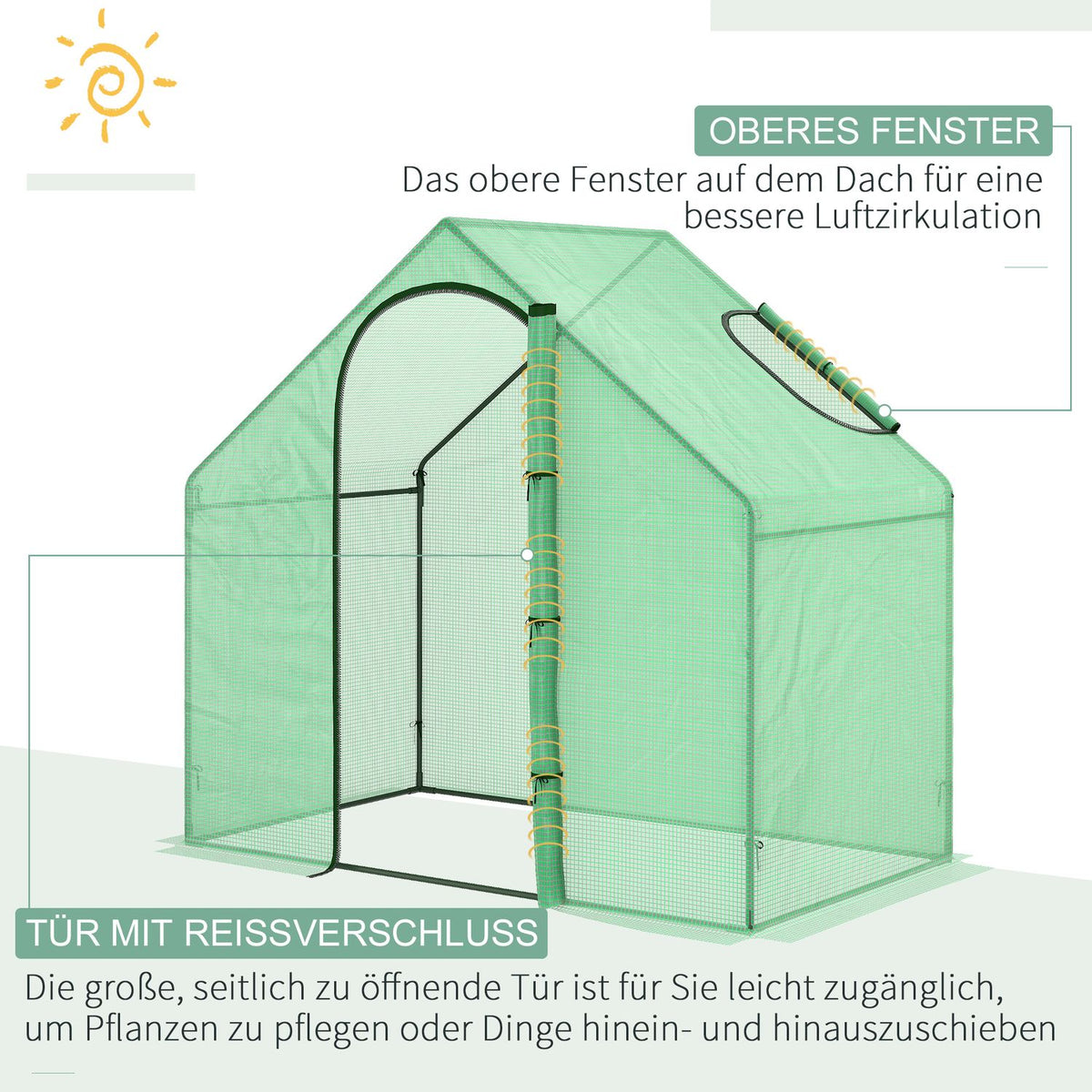 Foil Greenhouse Tomato Greenhouse Cold Frame With Window And Door Green Steel Pvc Plastic 180 X 100 X 168 Cm