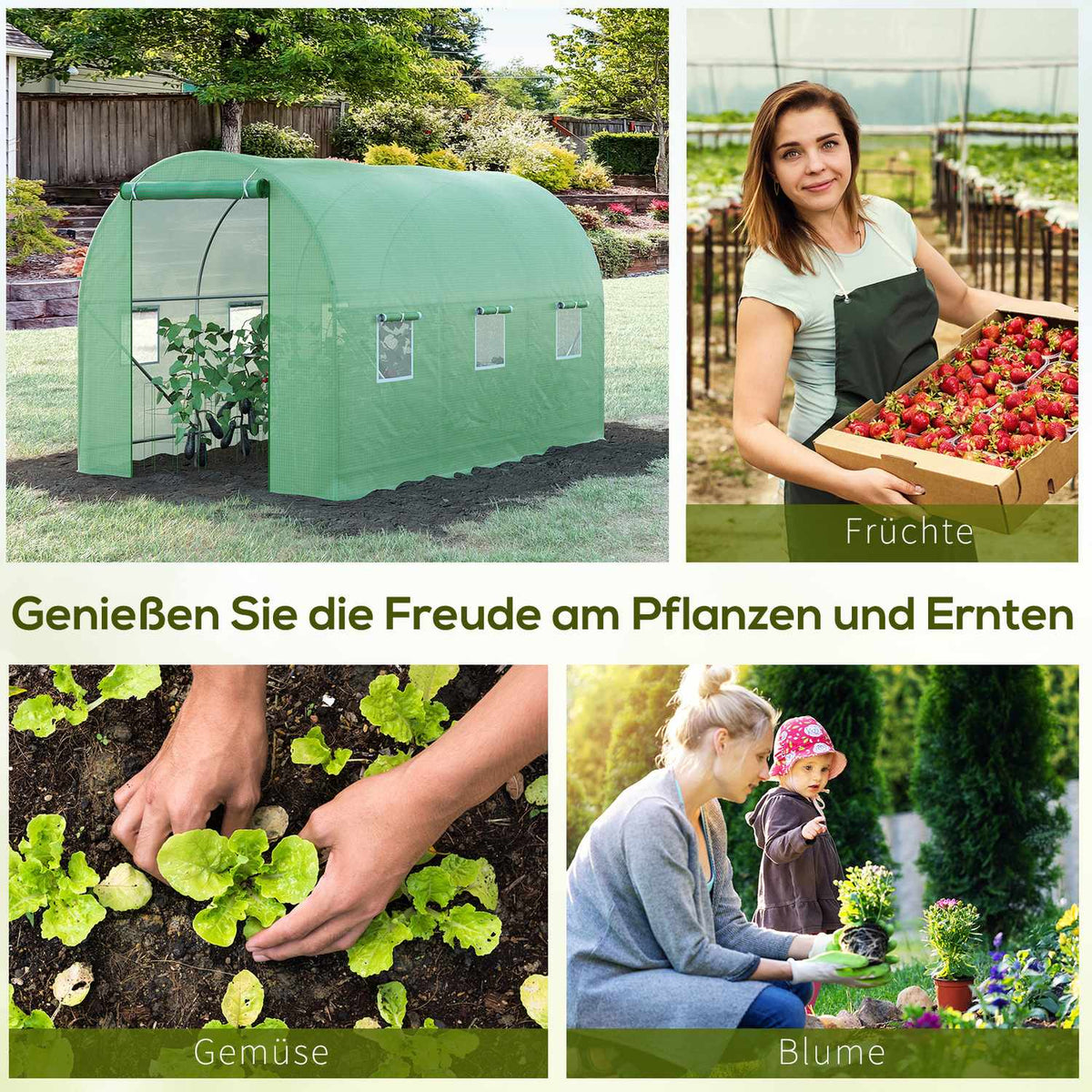 Foil Greenhouse Tomato Greenhouse Greenhouse Foil Tunnel Cold Frame With Window Green 350 X 200 X 200 Cm