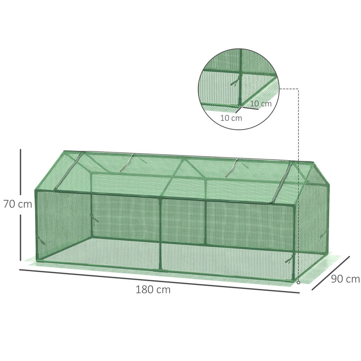 Foil Greenhouse With Window Greenhouse Tomato House Cold Frame 180 X 90 X 70 Cm Green