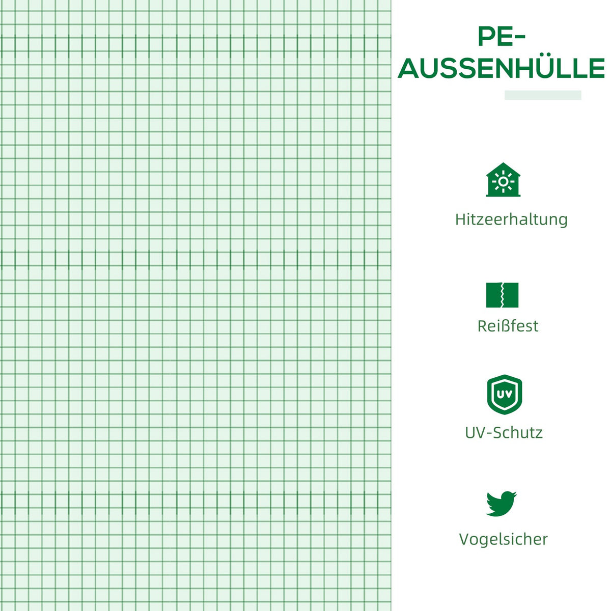 Foil Greenhouse With Window, Pe Greenhouse, Tomato House, Cold Frame, 120X60X60 Cm, Green