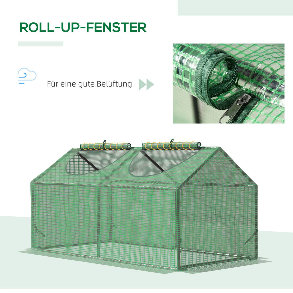 Foil Greenhouse With Window, Pe Greenhouse, Tomato House, Cold Frame, 120X60X60 Cm, Green