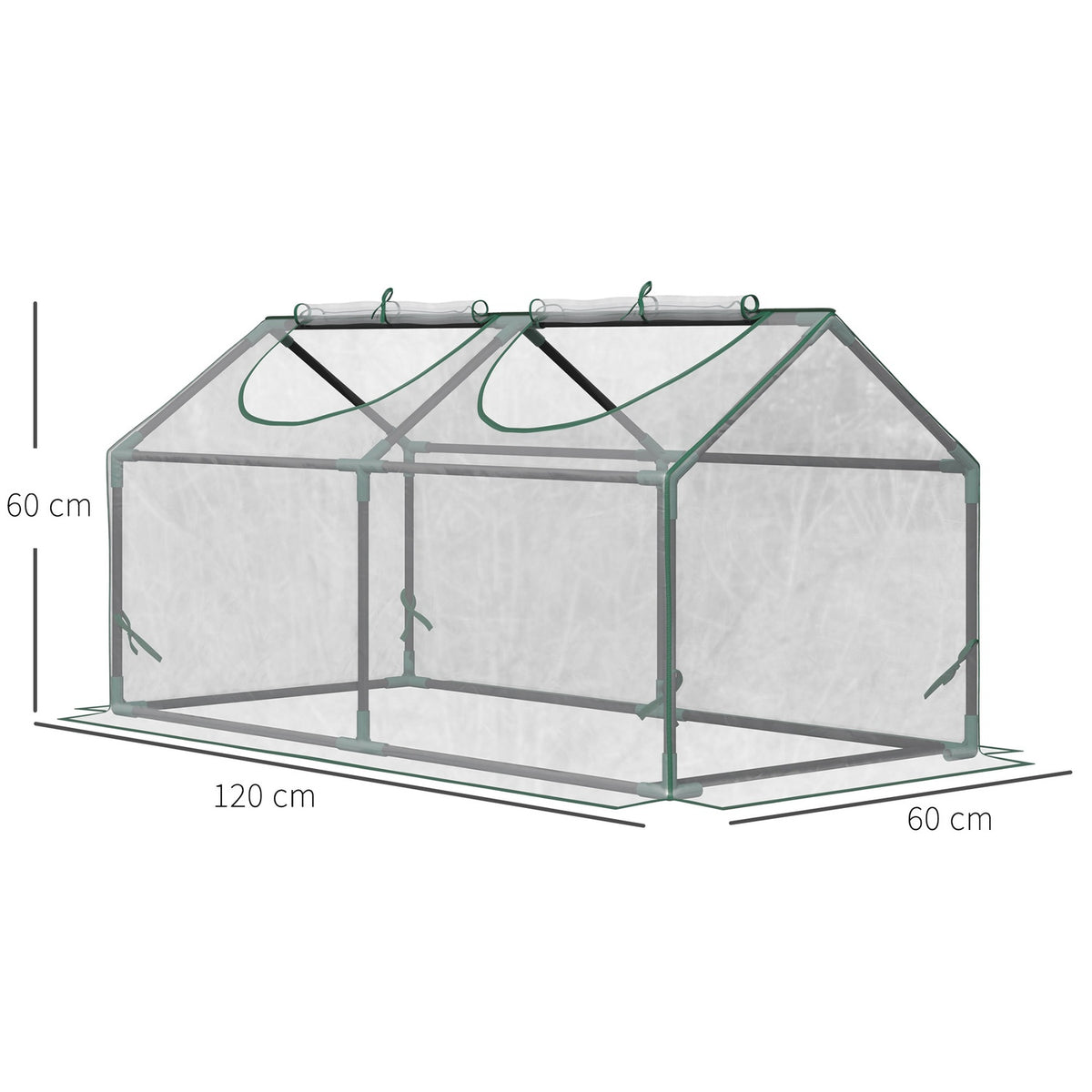 Foil Greenhouse With Window, Pvc Greenhouse, Tomato House, Cold Frame, 120X60X60 Cm, Transparent