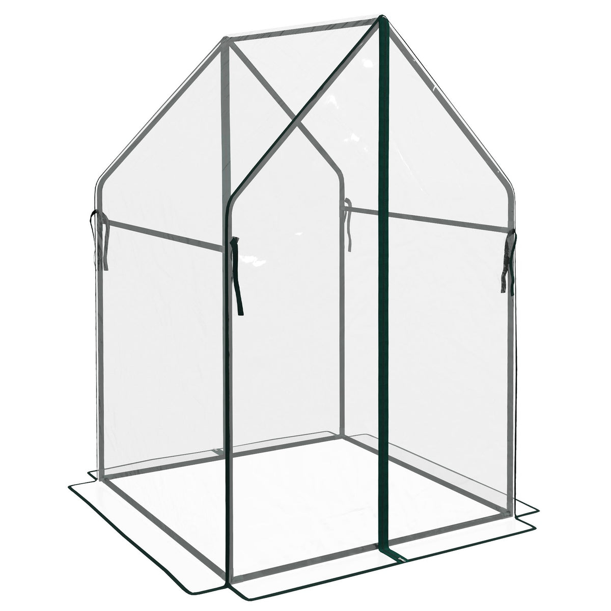 Foil greenhouse greenhouse with double door windproof plant house for garden 90 x 90 x 145 cm made of PE transparent