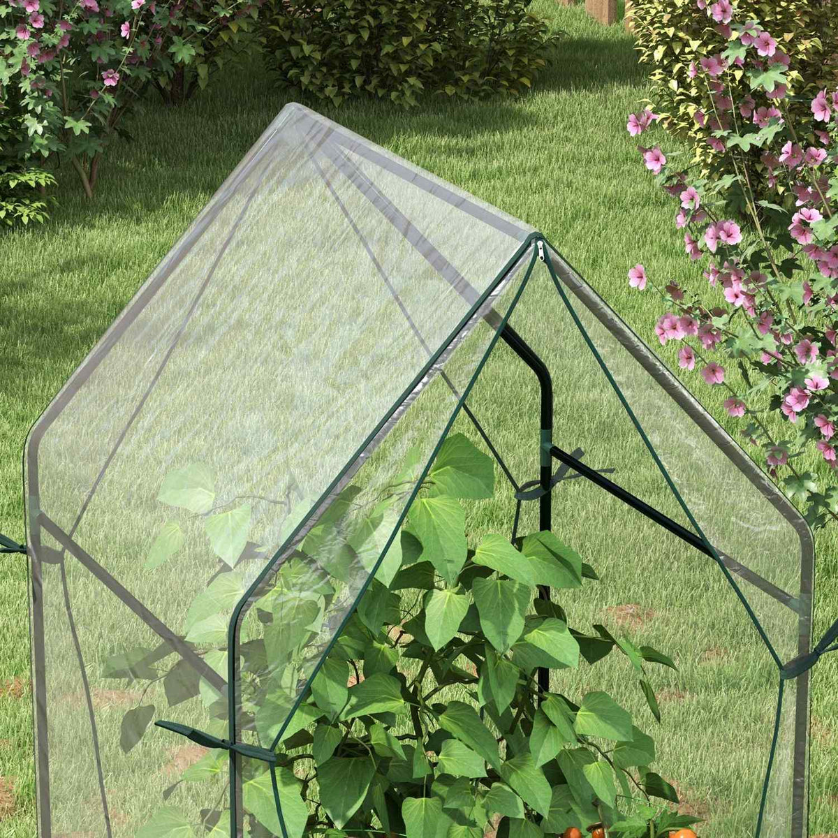 Foil greenhouse greenhouse with double door windproof plant house for garden 90 x 90 x 145 cm made of PE transparent
