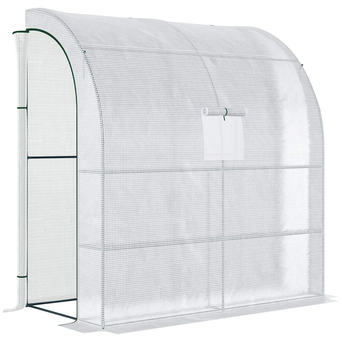 Foil greenhouse tomato greenhouse 200x100x215cm with mesh windows and roll-up doors UV protection in white for plants and garden