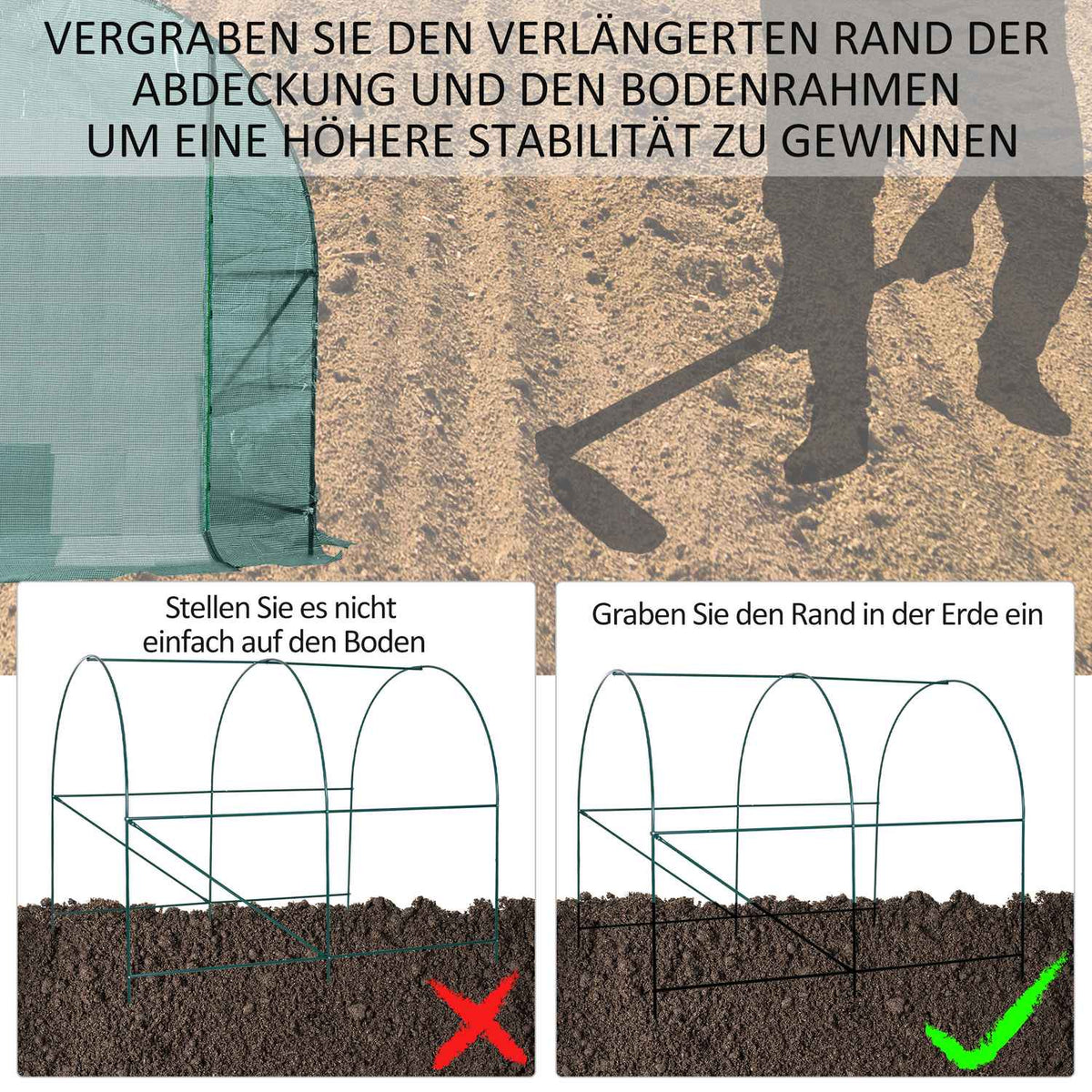 Foil greenhouse tomato greenhouse greenhouse foil tunnel cold frame with window green 245 x 200 x 198 cm