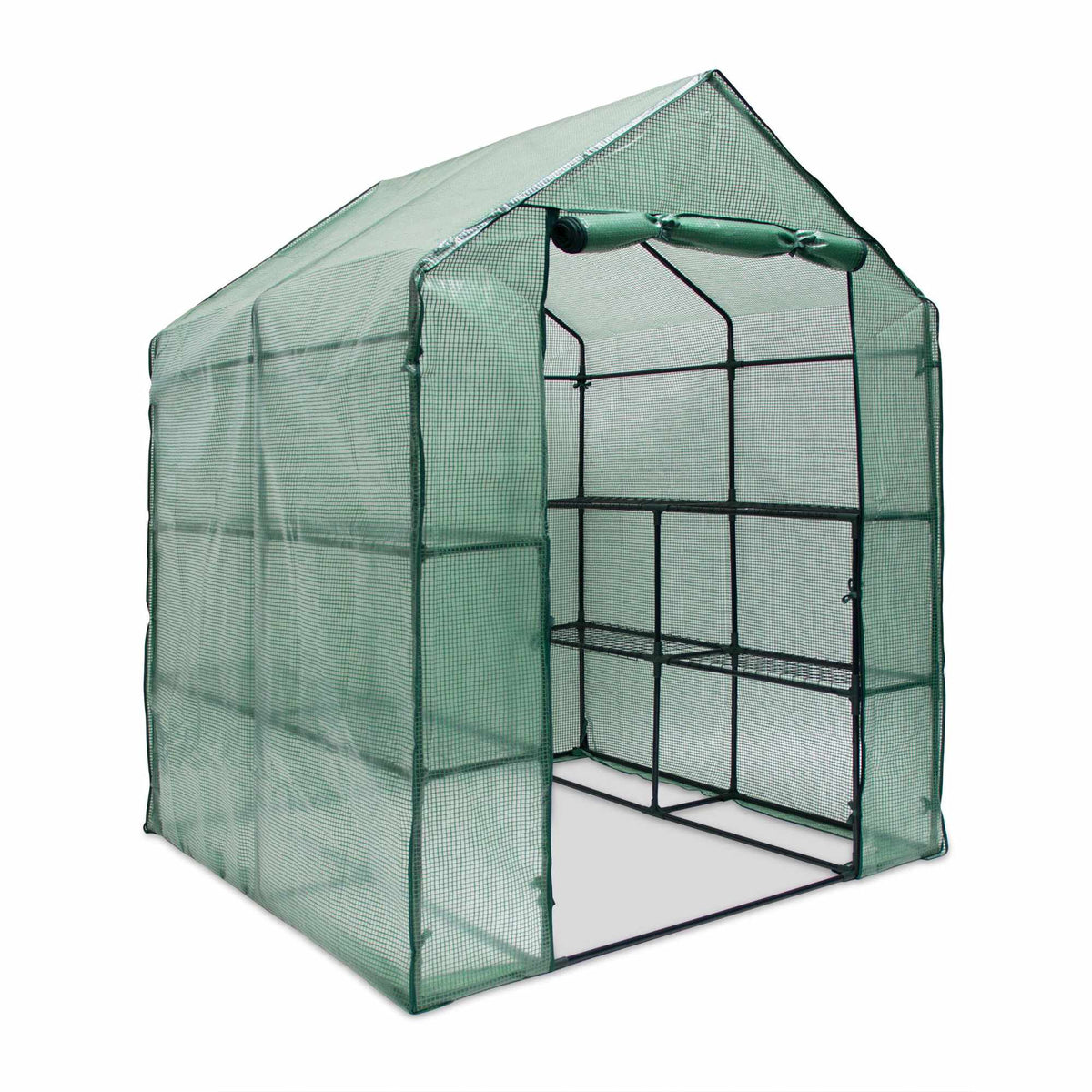 Foil greenhouse with shelves