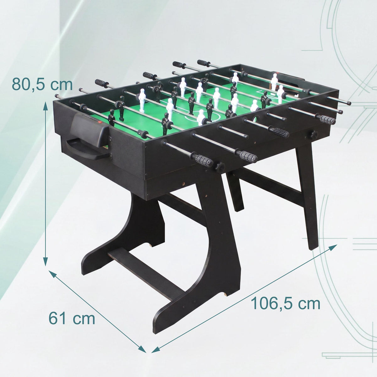 Foldable 4-in-1 Multi-Game Table – Black