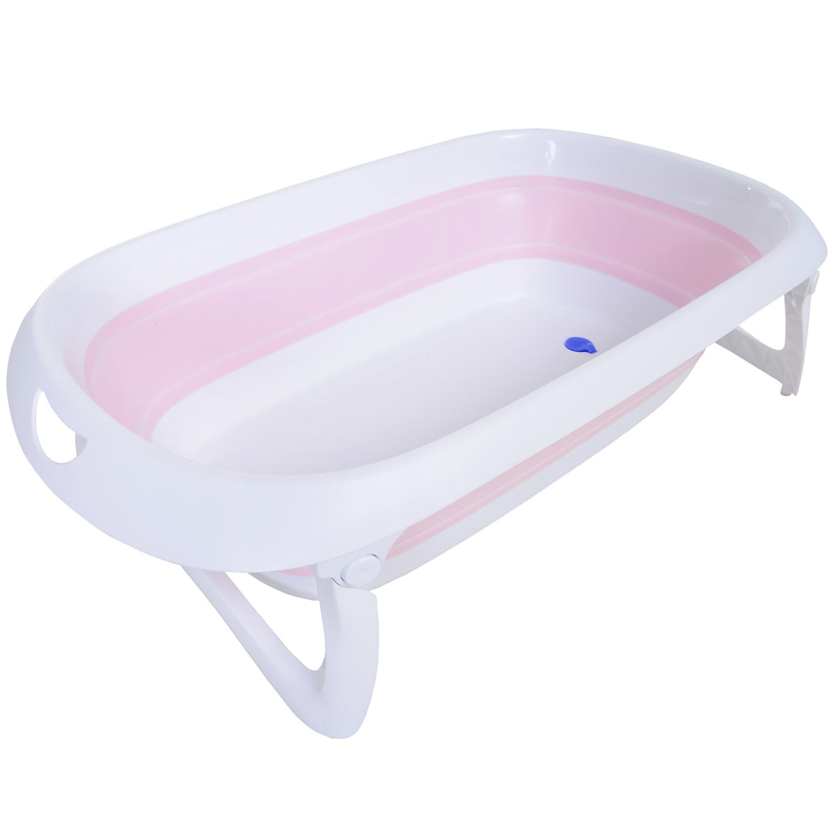 Foldable Baby Bath Ergonomic Non-Slip Baby Bath Tub Foldable Plastic Pink 80X48X21Cm