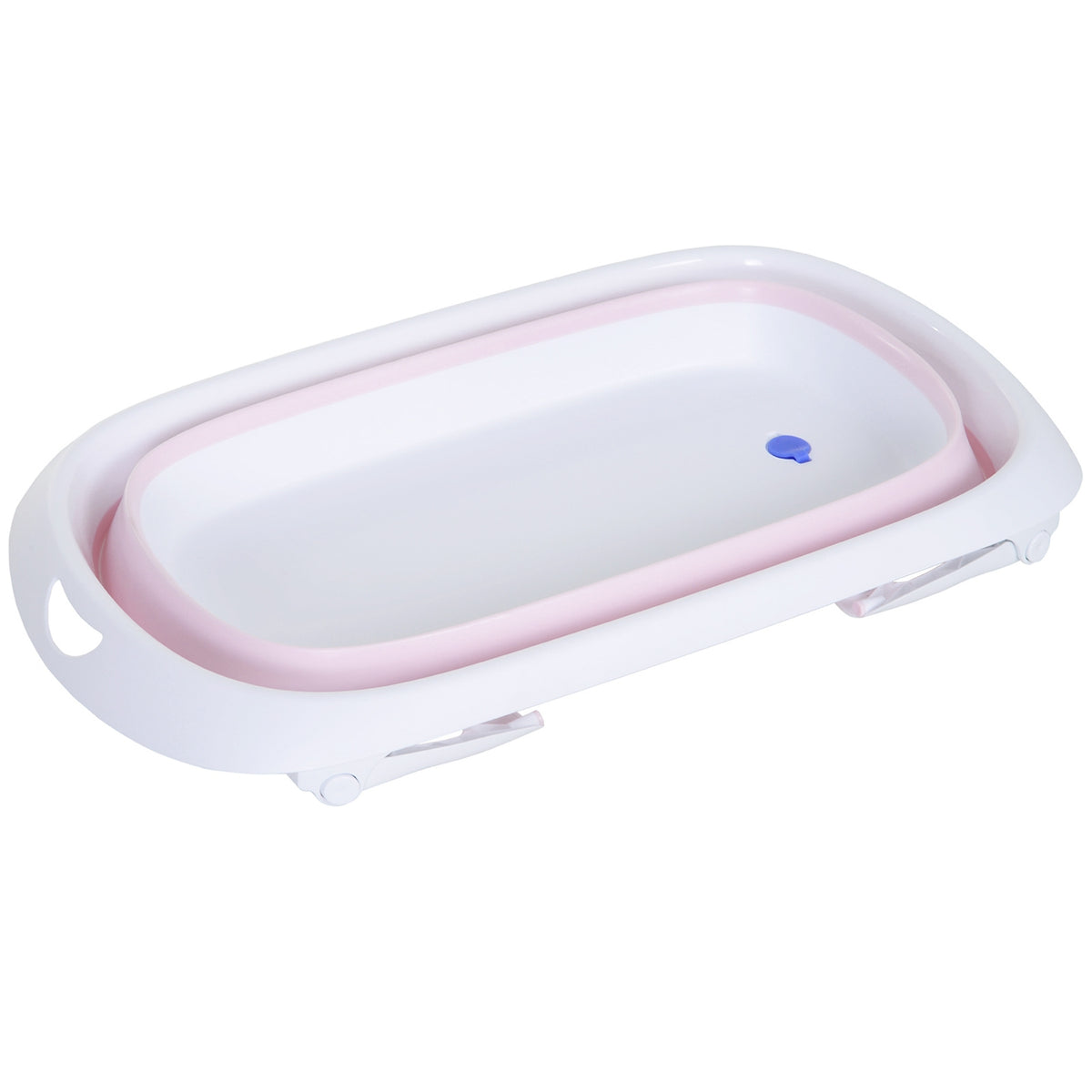Foldable Baby Bath Ergonomic Non-Slip Baby Bath Tub Foldable Plastic Pink 80X48X21Cm