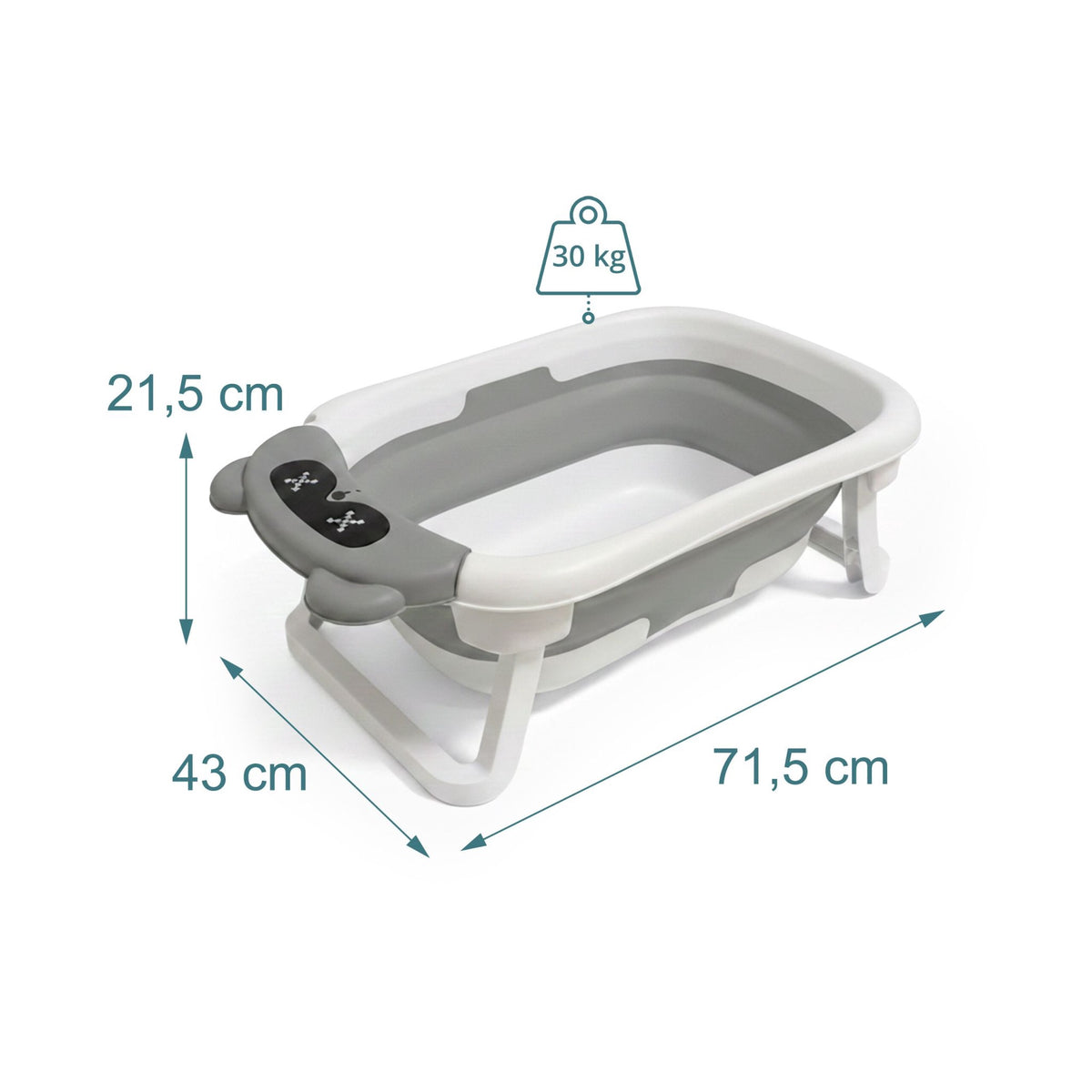 Foldable Baby Bath with Cushion & Thermo Plug