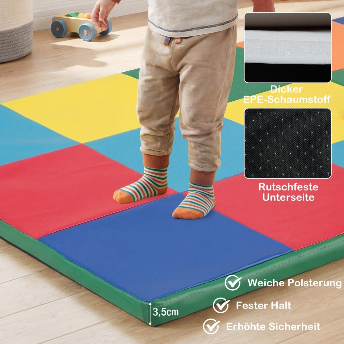 Foldable Baby Play Mat – Soft Foam & Waterproof Cover