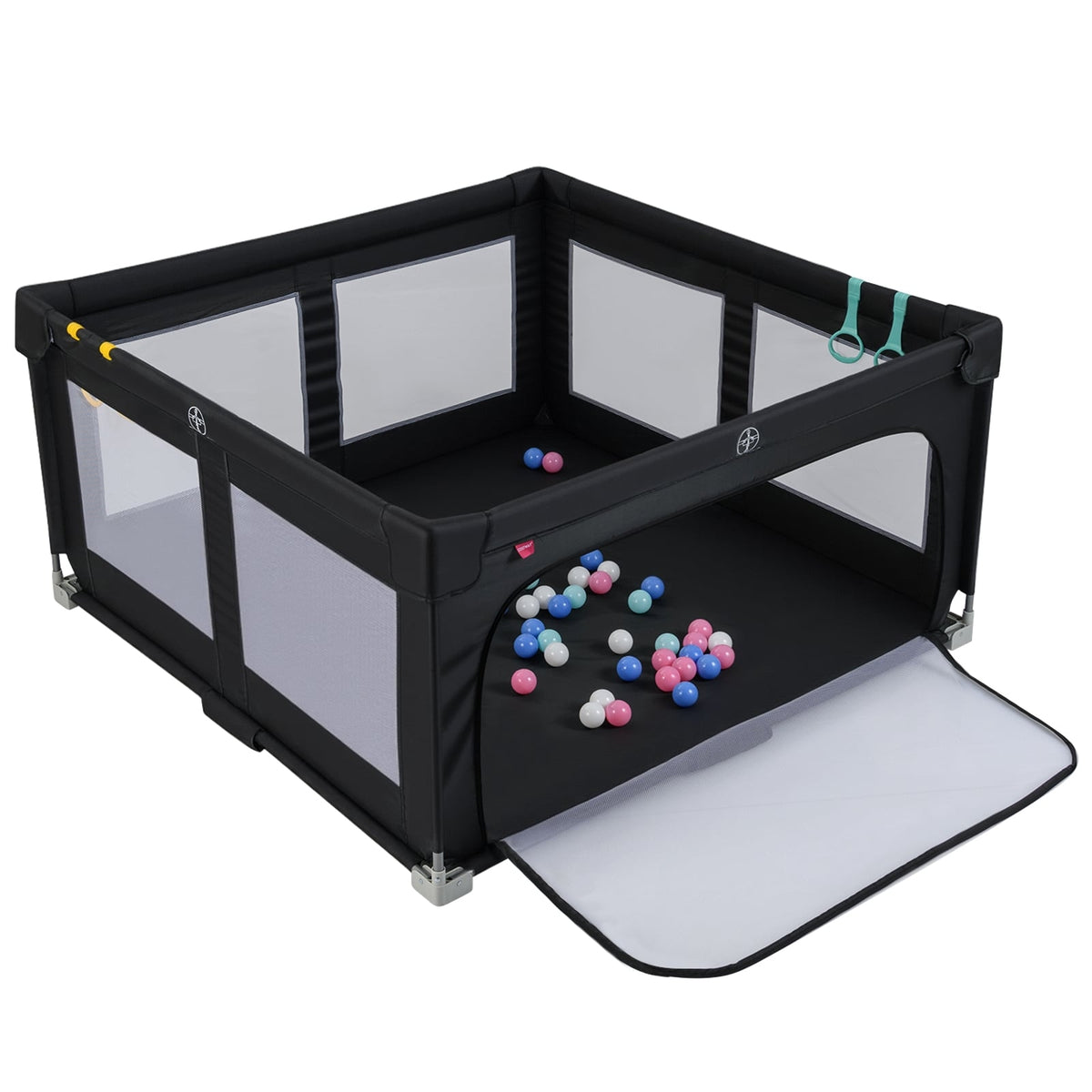Foldable Baby Playpen, 150x150 cm with Balls & Handles