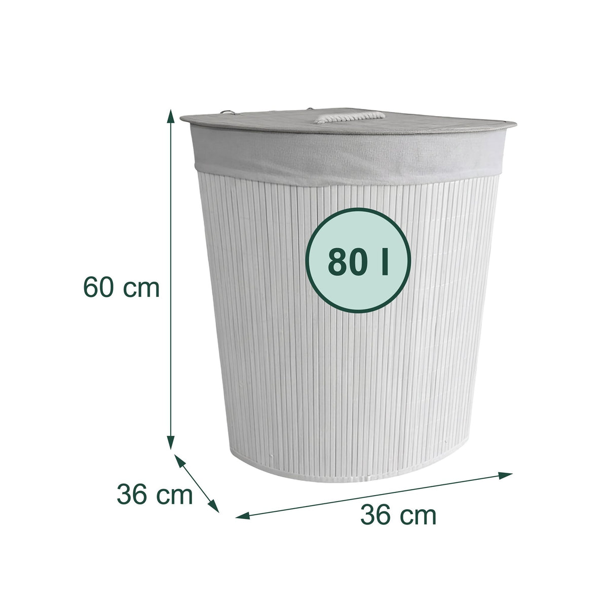 Foldable Bamboo Corner Laundry Bin with Lid