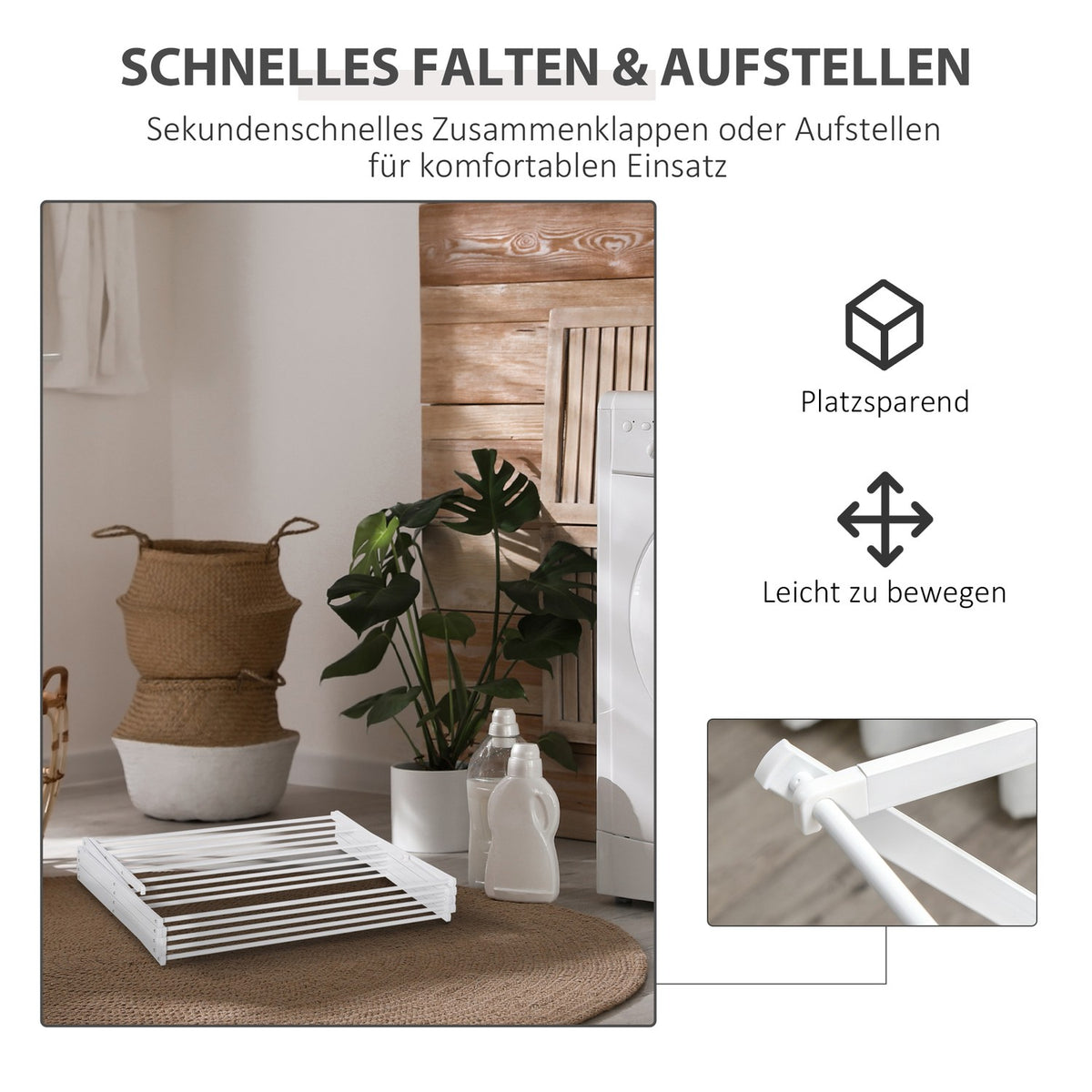 Foldable Clothes Airer 8 Levels Tower Dryer Metal Plastic White 74X35X144Cm