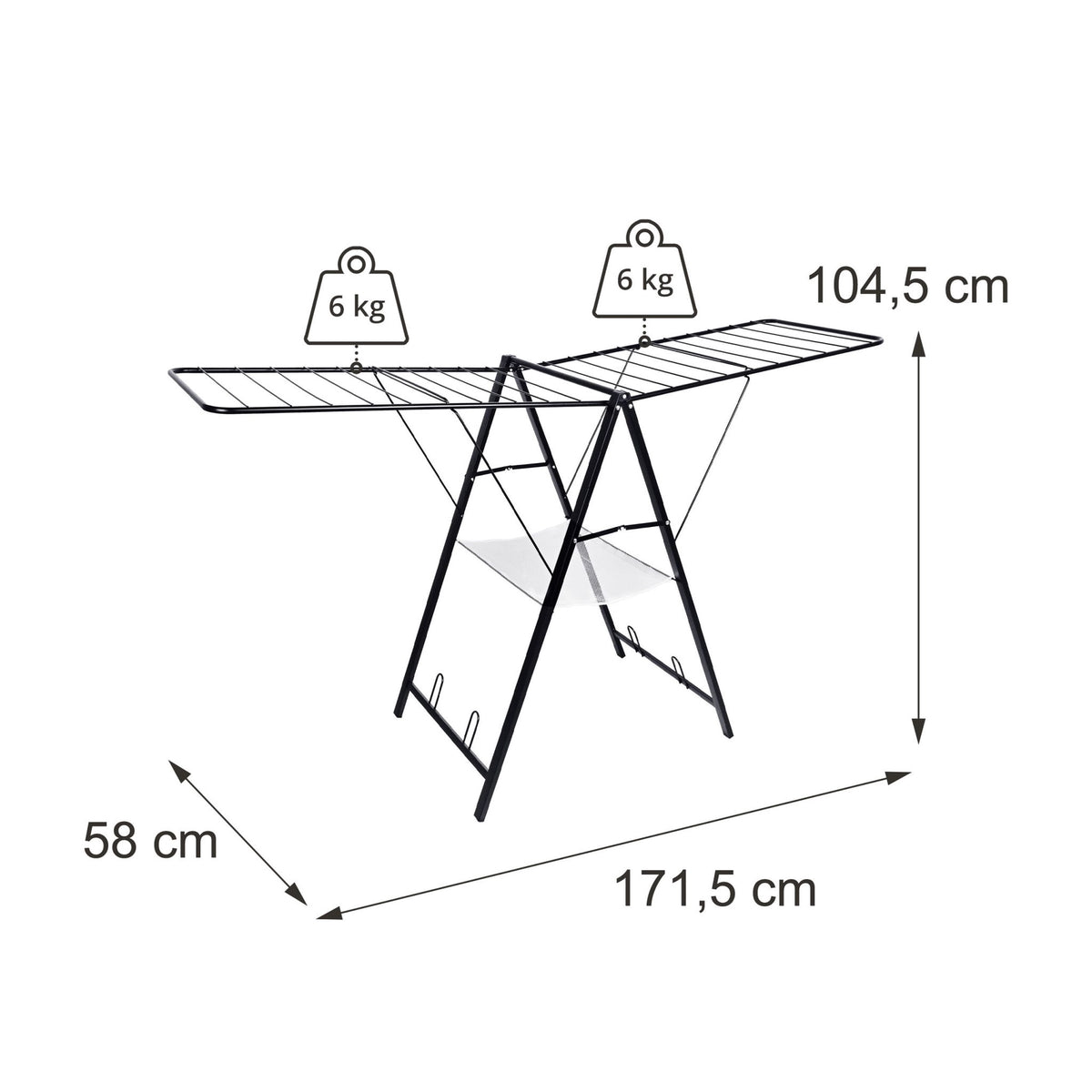 Foldable Clothes Drying Rack with Adjustable Wings