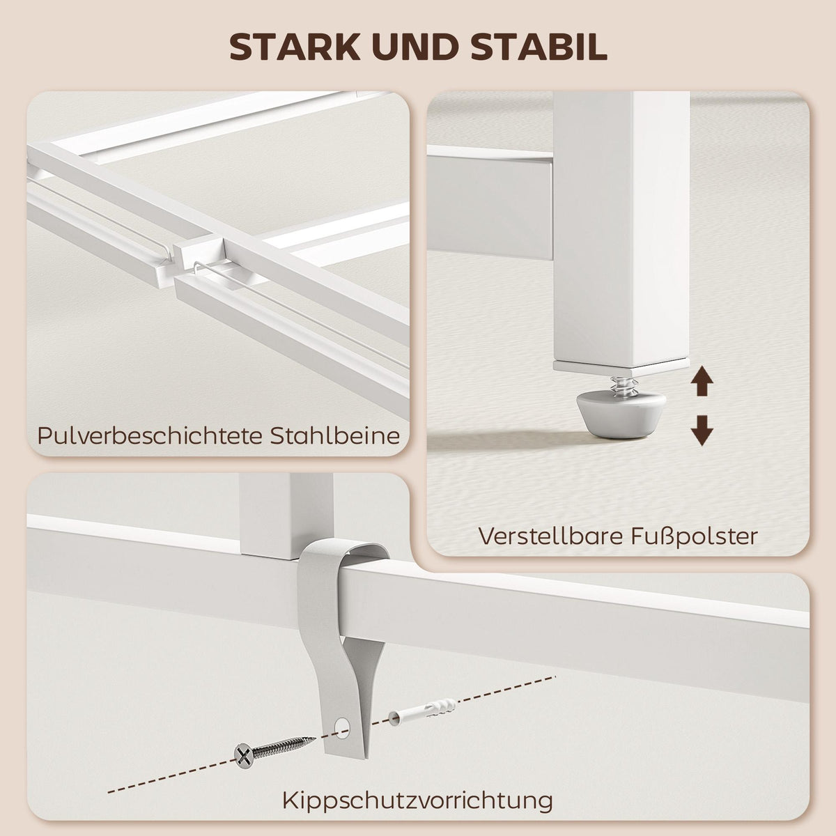 Foldable Computer Desk with Monitor Stand, 100 x 48 cm