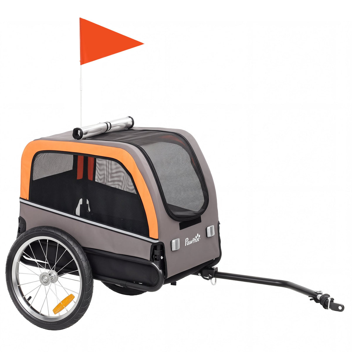 Foldable Dog Bike Trailer with Reflectors for Small Dogs