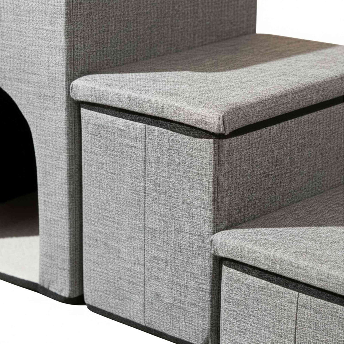 Foldable Dog Stairs, 3 Steps with Storage