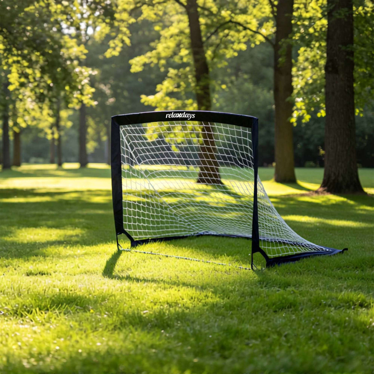 Foldable Football Goals Set, Black, with Carry Bag