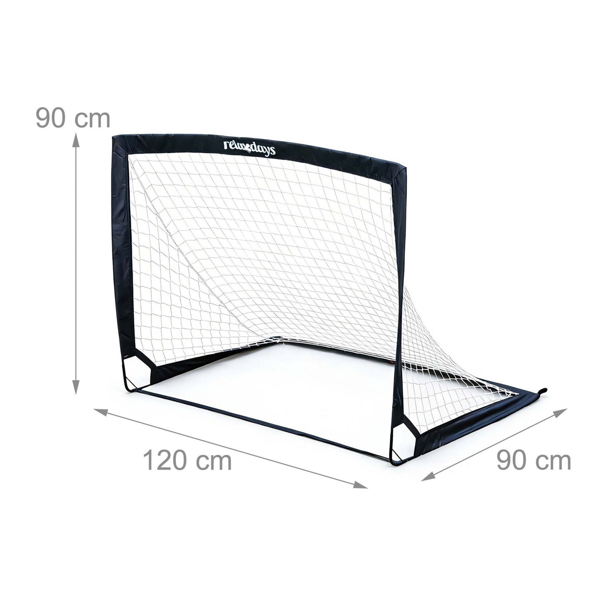 Foldable Football Goals Set, Black, with Carry Bag
